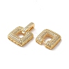 Brass Micro Pave Clear Cubic Zirconia Fold Over Clasps KK-G481-04G-2