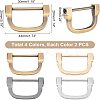 8Pcs 4 Colors Alloy D Rings FIND-WR0003-53B-4