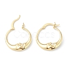 Brass Micro Pave Clear Cubic Zirconia Hoop Earrings KK-H753-01G-2