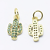 Brass Cubic Zirconia Charms X-ZIRC-G130-26G-02-NR-2