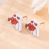 Wood Stud Earrings EJEW-M063-01D-3