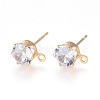 Brass Stud Earring Findings KK-L199-B01-G-1
