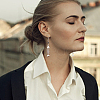 2 Pairs 2 Style Alloy Fishbone Long Dangle Eararings for Women EJEW-AN0002-53-6