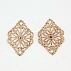 Rhombus Shaped Brass Filigree Findings KK-M005-01RG-1