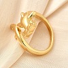 Whale Brass Cuff Rings for Women RJEW-Z085-01G-01-3