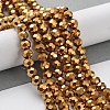 Faceted(32 Facets) Electroplate Glass Bead Strands X-EGLA-R042-6mm-03-5