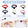 6Pcs 6 Colors Polyester Cord Two Loops Wrap Bracelets Set with Alloy Tortoise Clasps BJEW-FI0001-25-4