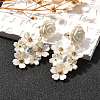 Alloy & 925 Sterling Silver & Acrylic Dangle Stud Earrings LS-EJEW-Q013-08A-1