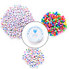 1 Bag 1200Pcs Opaque Acrylic Flat Round with Letter & Heart Beads DIY-YW0002-32-2