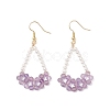Natural Amethyst Arch Dangle Earrings EJEW-TA00742-03-2