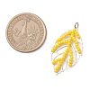 Handmade Glass Seed Beaded Leaf Shape Pendants PALLOY-MZ00935-03-2