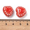 Heart Pattern Handmade Porcelain Enamel Beads PORC-G016-03J-4