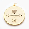 Brass Micro Pave Cubic Zirconia Pendants ZIRC-O026-25G-NR-1