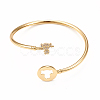 Rack Plating Brass Micro Pave Cubic Zirconia Bangles BJEW-E071-17G-02-2