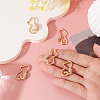 5Pcs Brass Micro Pave Clear Cubic Zirconia Screw Carabiner Lock Charms KK-TA0003-18-5