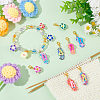 Summer Theme Plumeria Flower & Flip Flops Pendant Stitch Markers HJEW-AB00407-4