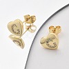 Rack Plating Brass Micro Pave Clear Cubic Zirconia Stud Earrings EJEW-K299-01G-C-3