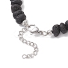 Synthetic Turquoise Cross & Natural Lava Rock Nuggets Beaded Bracelets BJEW-JB12193-01-4