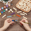 100Pcs Unfinished Wood European Beads WOOD-NB0003-07-3