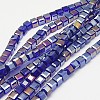 Electroplate Glass Beads Strands EGLA-D018-6x6mm-67-1