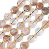 Natural Black Gold Rutilated Quartz Beads Strands G-C116-A182-02-2