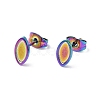 Ion Plating(IP) 304 Stainless Steel Stud Earring Finding EJEW-I285-02MC-1