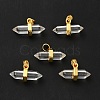 Natural Quartz Crystal Double Terminal Pointed Pendants G-P481-01G-11-1