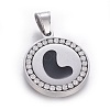 304 Stainless Steel Enamel Pendants STAS-E439-90L-P-1