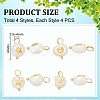 16Pcs 4 Styles Natural Cultured Freshwater Pearl Flat Round Pendants PALLOY-UN00033-3