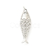 Rack Plating Brass Micro Pave Clear Cubic Zirconia Pendants KK-G416-11P-1