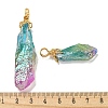 Electroplated Raw Rough Natural Quartz Crystal Big Pendants G-A229-02G-01-3