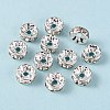 Brass Grade A Rhinestone Spacer Beads RSB038NF-01-2