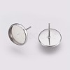 Non-Tarnish 202 Stainless Steel Stud Earring Settings STAS-I088-E-03P-2