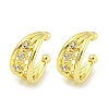 Brass Micro Pave Cubic Zirconia Cuff Earrings EJEW-C104-035G-1