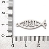 201 Stainless Steel Hollow Religion Jesus Fish Connector Charms STAS-V014-03P-3