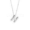 1pc Brass Chain with Alloy Letter Pendants Necklaces NJEW-LP0001-41H-P-1