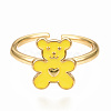 Brass Enamel Cuff Rings RJEW-N035-020-NF-2