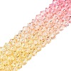 Gradient Color Baking Paint Glass Bead Strands DGLA-A039-T2mm-A02-4