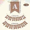 1 Set Word Baby Welcome Linen Hanging Banners Flags AJEW-SP0001-52-2