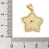 Star Rack Plating Brass Cubic Zirconia Pendants KK-K385-050G-4
