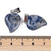 Natural Blue Spot Jasper Heart Pendants G-H073-03P-07-3