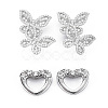 Brass Micro Pave Clear Cubic Zirconia Clasps KK-S356-503-NF-1