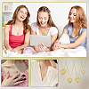 4Pcs 4 Styles Valentine's Day Brass Textured Heart Pendant Cable Chain Necklaces for Women NJEW-PH0001-53-5