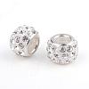 Polymer Clay Rhinestone European Beads CPDL-T001-16-1
