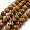 Natural Wood Lace Stone Wooden Jasper Beads Strands G-G763-05-10mm-1