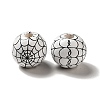 Halloween Printed Spider Webs Colored Wood European Beads X1-WOOD-K007-04G-1