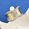 Brass Micro Pave Cubic Zirconia Cuff Rings RJEW-D326-04G-3