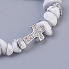 Synthetic Howlite Beads Stretch Bracelets BJEW-JB03926-05-2