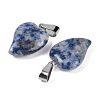 Natural Blue Spot Jasper Heart Pendants G-H073-03P-07-2