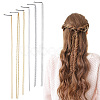 6Pcs 6 Styles Stainless Steel Punk Tassel Hair Clips Hair Extension Chain Clasps MRMJ-NB0001-18-1